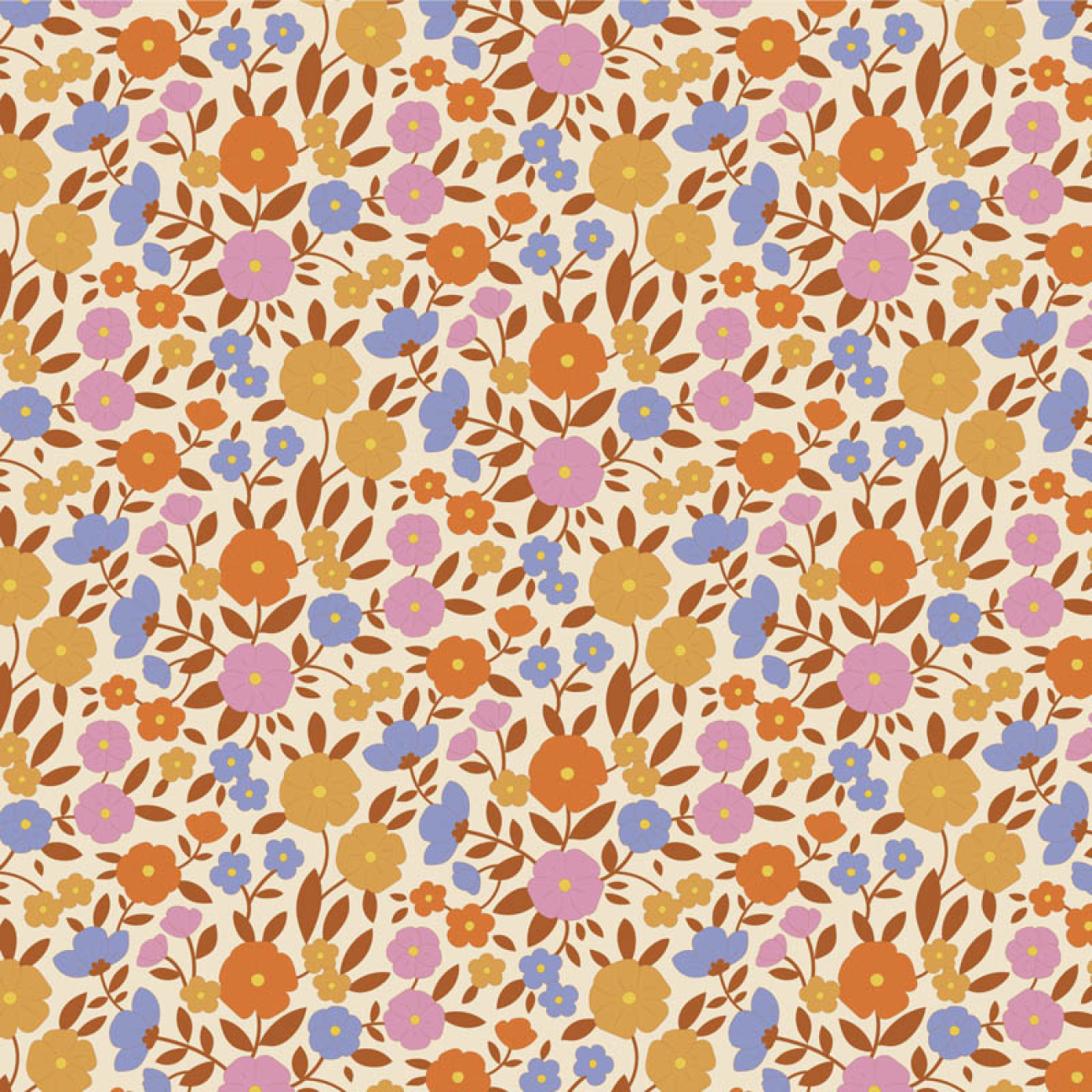 Tilda Patchwork Stoff Baumwolle - Wallflower - Janice Caramel